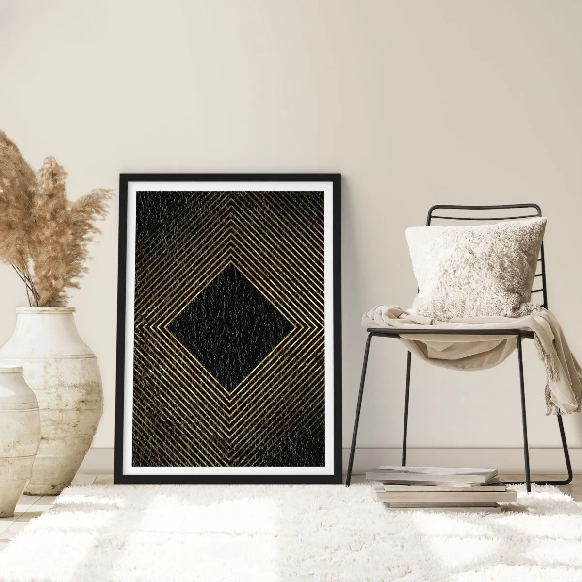 Poster in black frame - Geometry Glamour Style - 70x100 cm