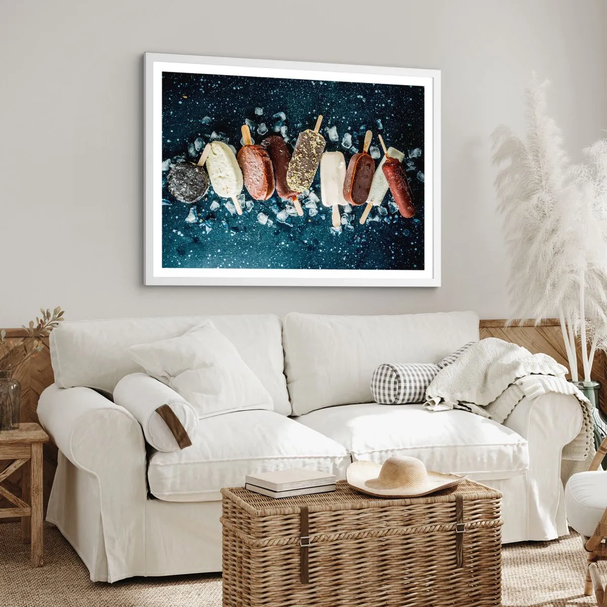 Poster in white frmae - Taste of the Hot Summer - 100x70 cm