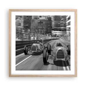 Poster in light oak frame - Long Time Ago in Monte Carlo - 50x50 cm