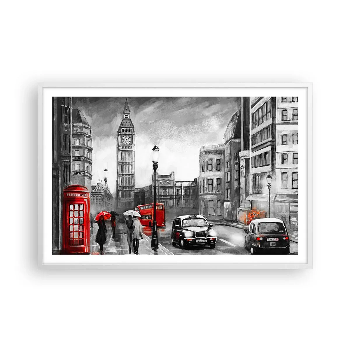 Poster in white frmae - Not Such a Grey City - 91x61 cm