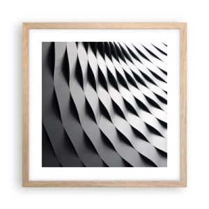 Poster in light oak frame - On the Surface of the Wave - 40x40 cm