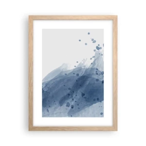 Poster in light oak frame - Blue Tulle - 30x40 cm