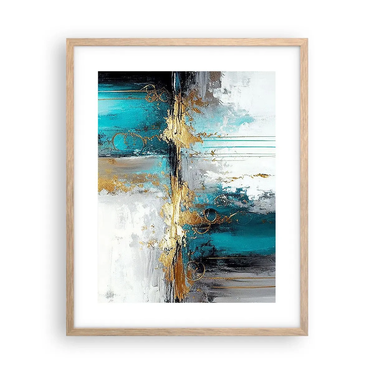 Poster in light oak frame - Everything Flows - 40x50 cm