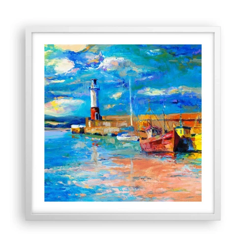 Poster in white frmae - Afternoon in a Rainbow Bay - 50x50 cm