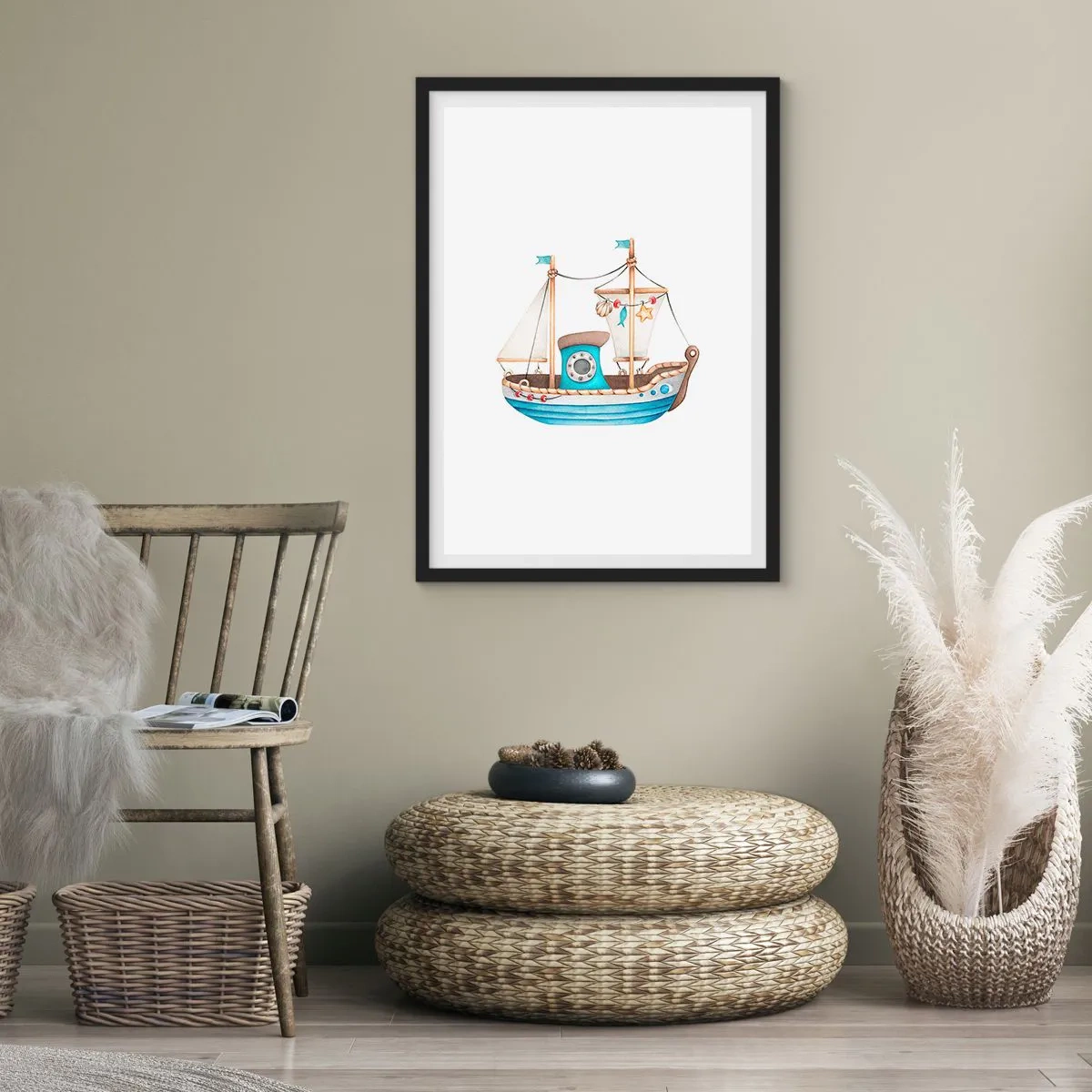 Poster in black frame - Ahoy, Adventure! - 61x91 cm