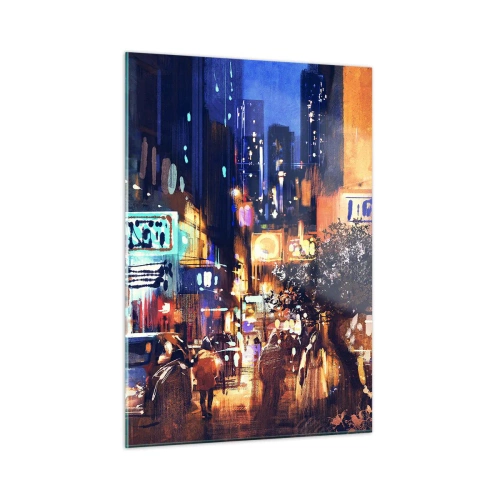 Glass picture - City Doesn't Sleep - 50x70 cm