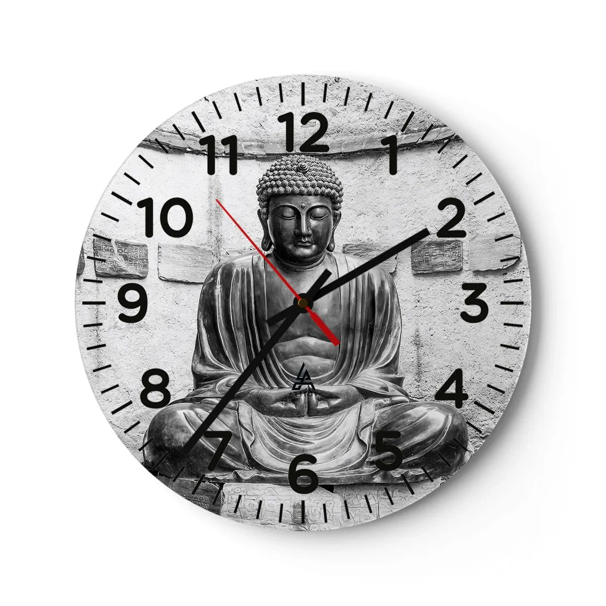 Wall clock - Clock on glass - At the Source of Peace - 30x30 cm