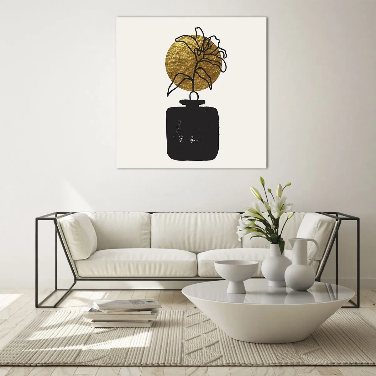 Glass picture - Beauty Precious as Gold - 70x70 cm