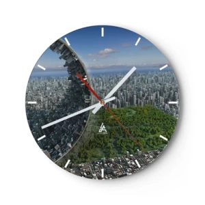 Wall clock - Clock on glass - Nature Is Eternal - 40x40 cm