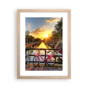 Poster in light oak frame - Spring Morning in Amsterdam - 30x40 cm