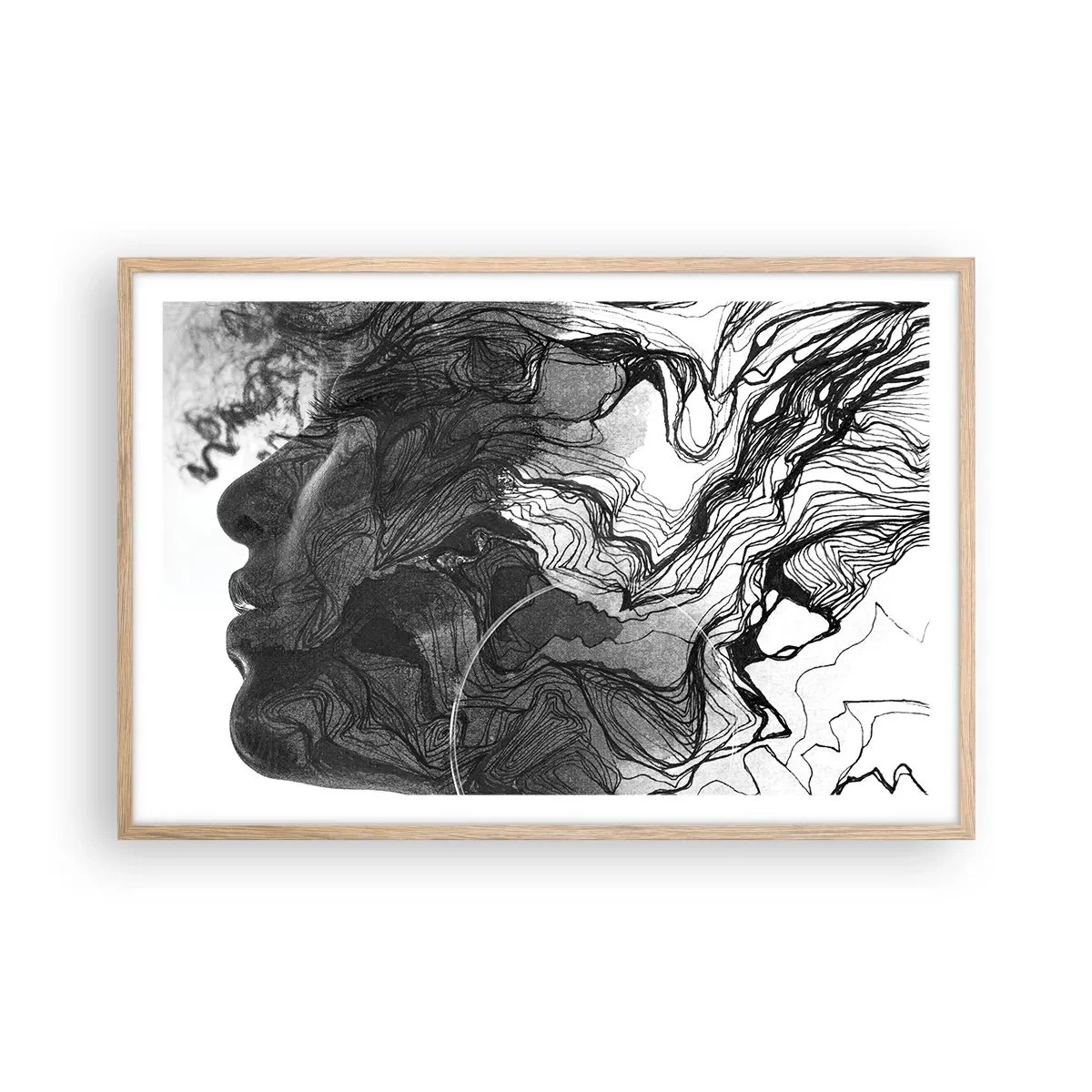 Poster in light oak frame - Wrapped up in Dreams - 91x61 cm