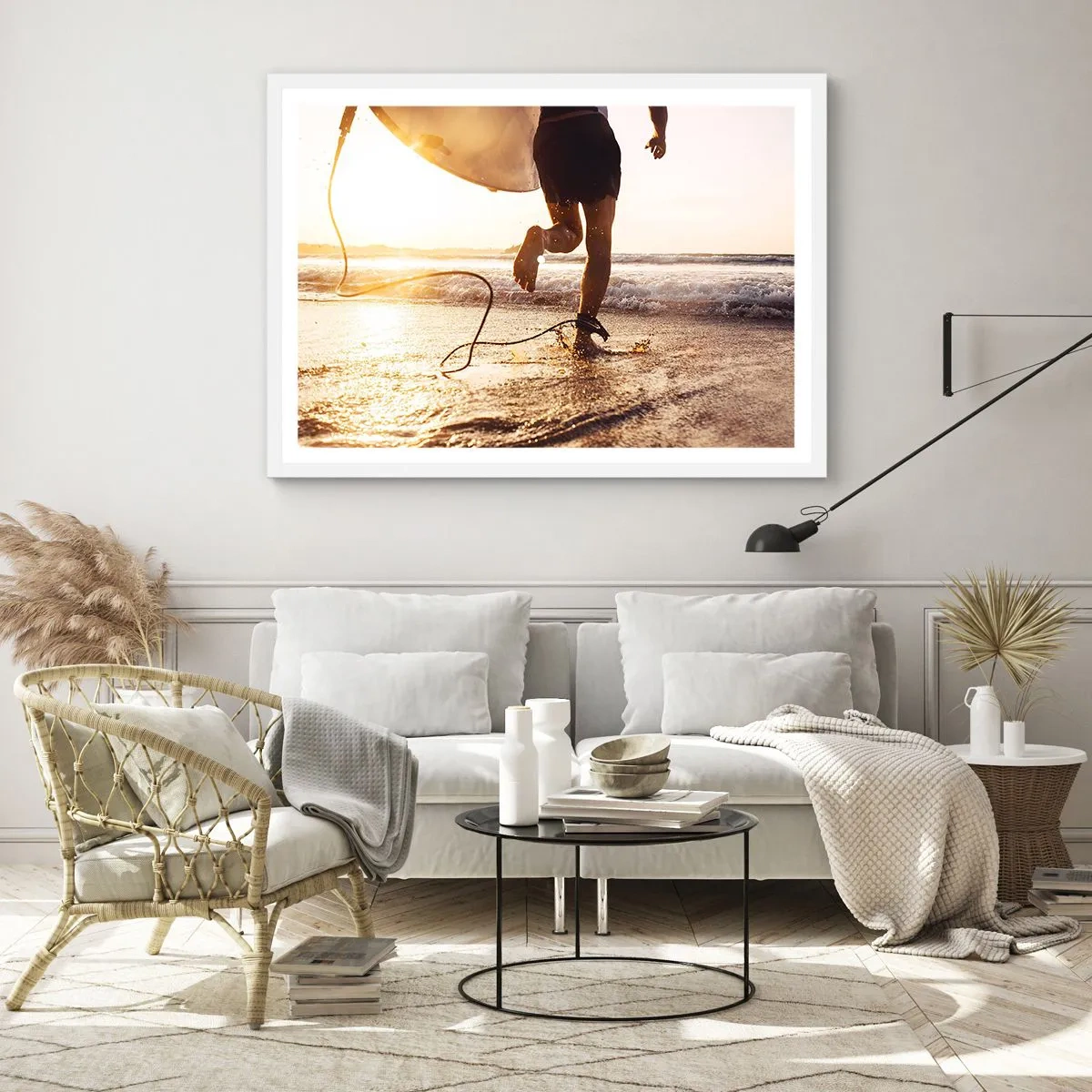 Poster in white frmae - Encounter with a Wave - 40x30 cm