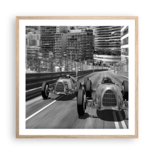 Poster in light oak frame - Long Time Ago in Monte Carlo - 60x60 cm