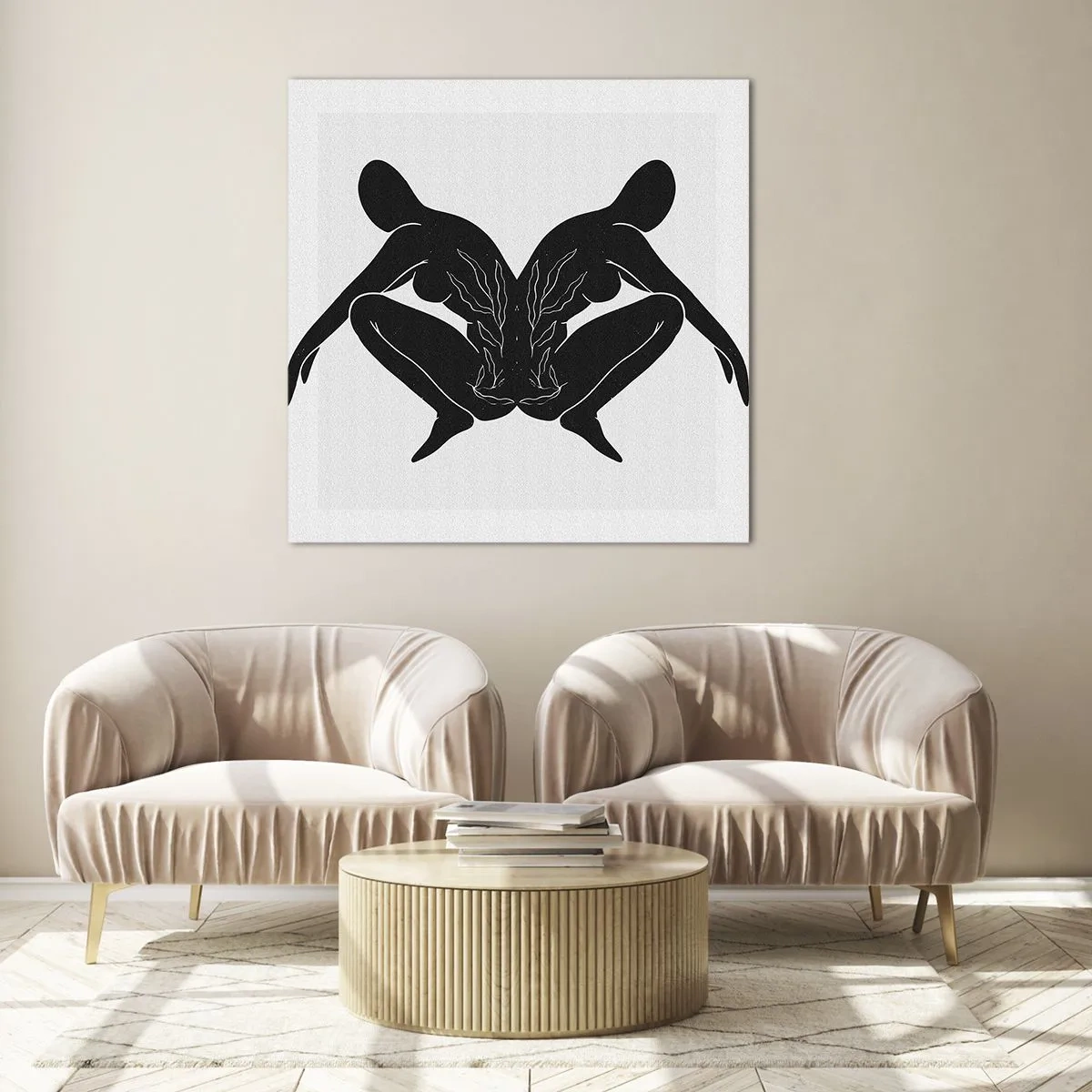 Glass picture - Mutual Soul - 60x60 cm