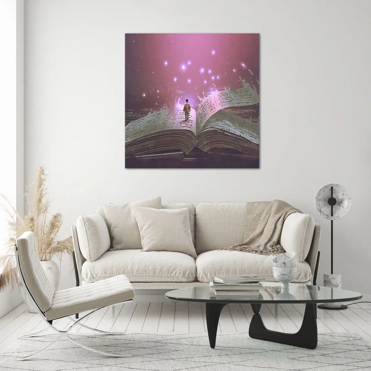 Glass picture - Invitation to Another World -Read It! - 50x50 cm