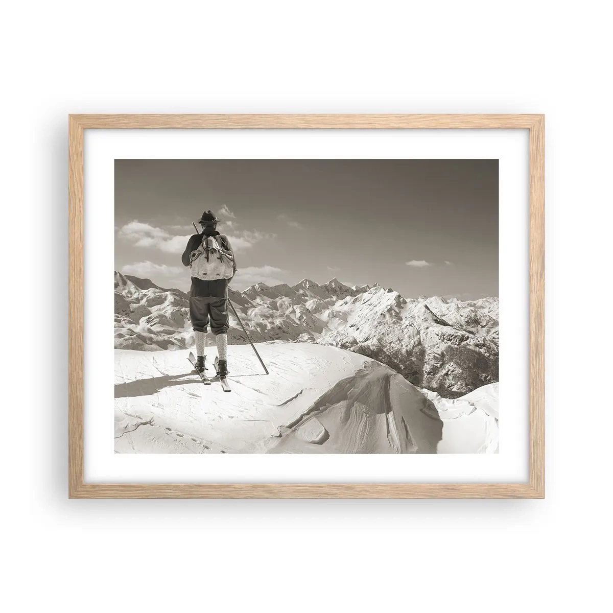 Poster in light oak frame - Mountains Are the Same - 50x40 cm