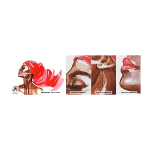Photo Wallpaper Sample Premium Canvas - Ebony Beauty - Portrait of a Woman, Woman's Face, Abstraction - 100x30 cm