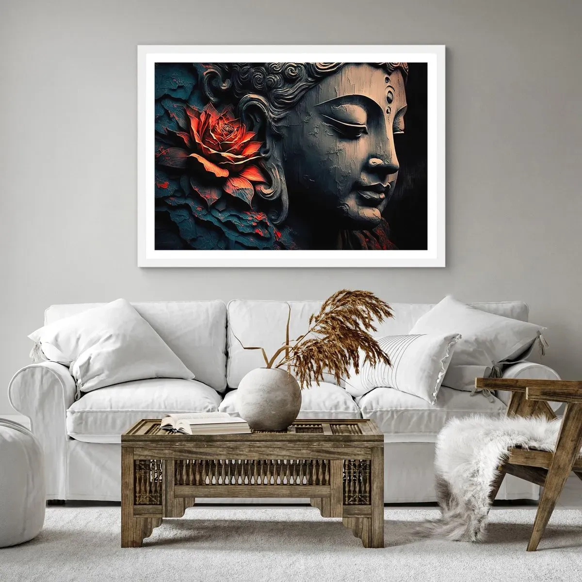 Poster in white frmae - In Harmony with the World - 70x50 cm