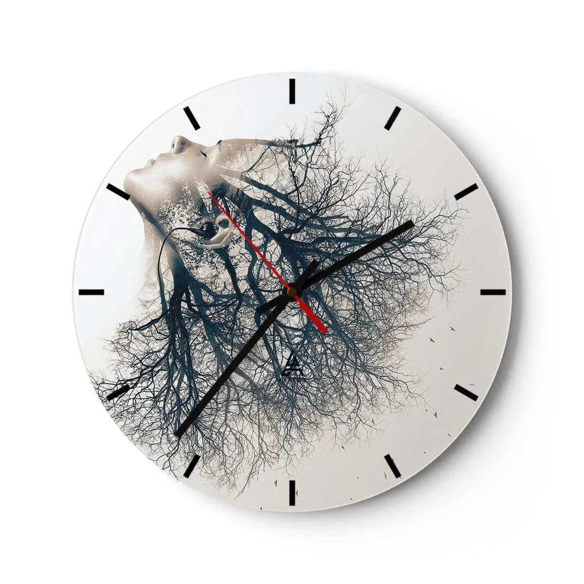 Wall clock - Clock on glass - Listening to the Whisper of the Trees - 40x40 cm