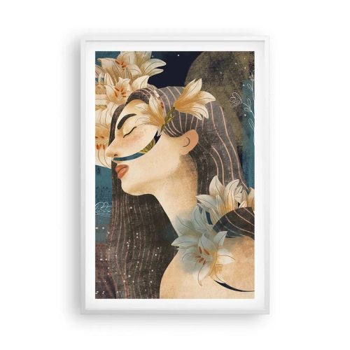 Poster in white frmae - Tale of a Queen with Lillies - 61x91 cm