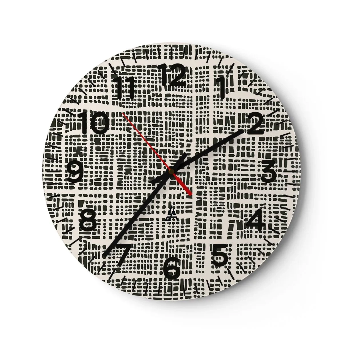 Wall clock - Clock on glass - Woven Composition - 30x30 cm