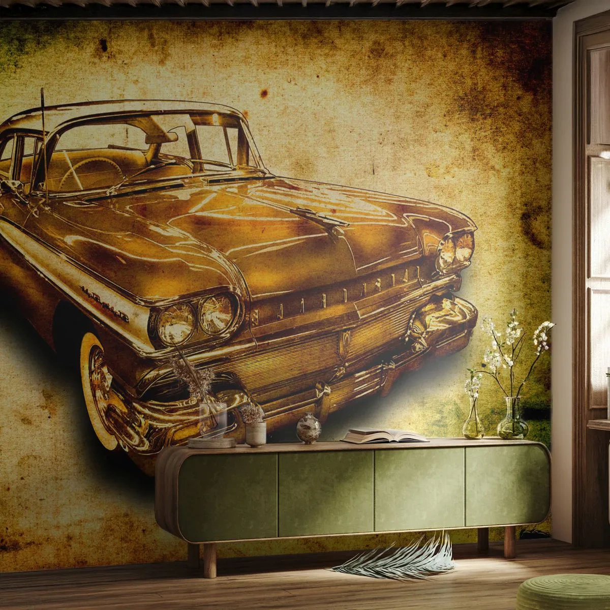 Custom Self-Adhesive Wallpaper Deluxe Sticker - Unfading Beauty of Classics - Automotive, Classic Car, Hobby