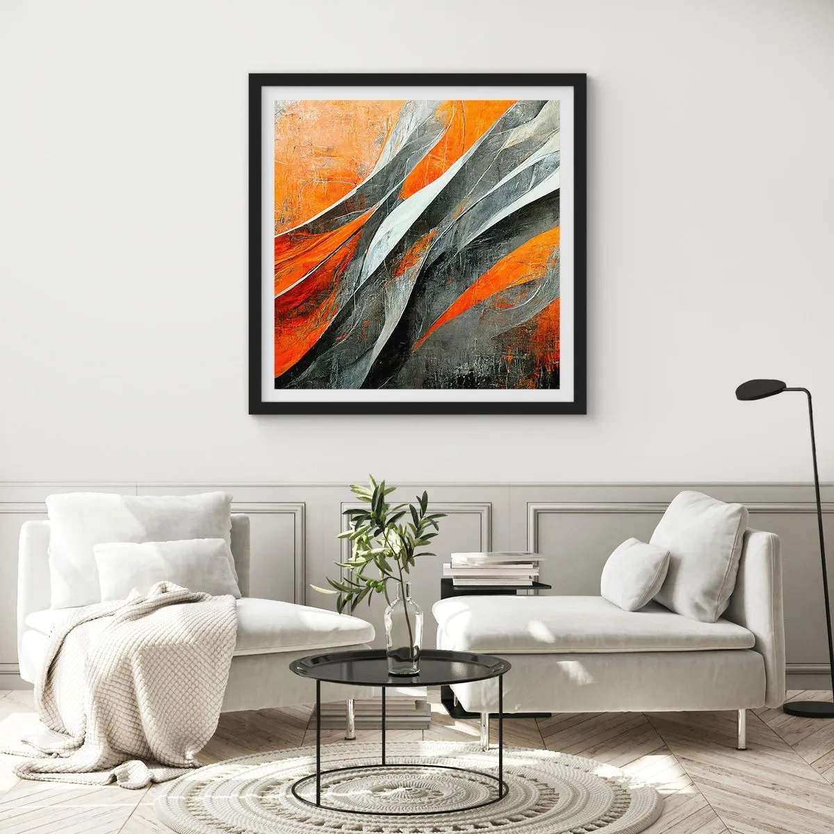 Poster in black frame - Heat and Coolness - 40x40 cm