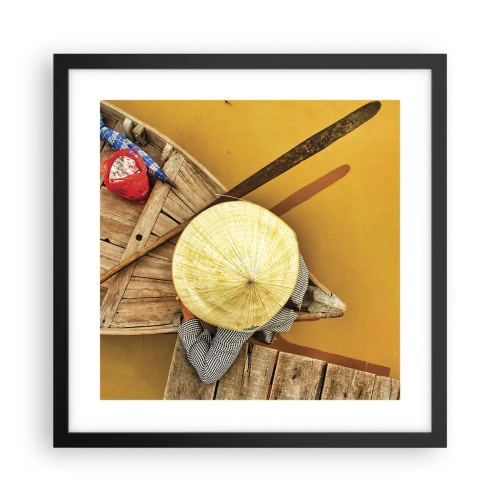 Poster in black frame - Life on a Yellow River - 40x40 cm