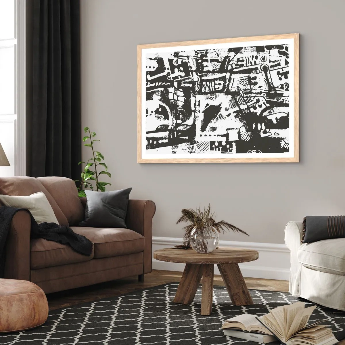 Poster in light oak frame - Order or Chaos? - 100x70 cm