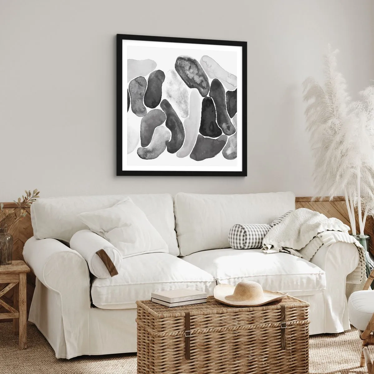 Poster in black frame - Stone Abstract - 40x40 cm