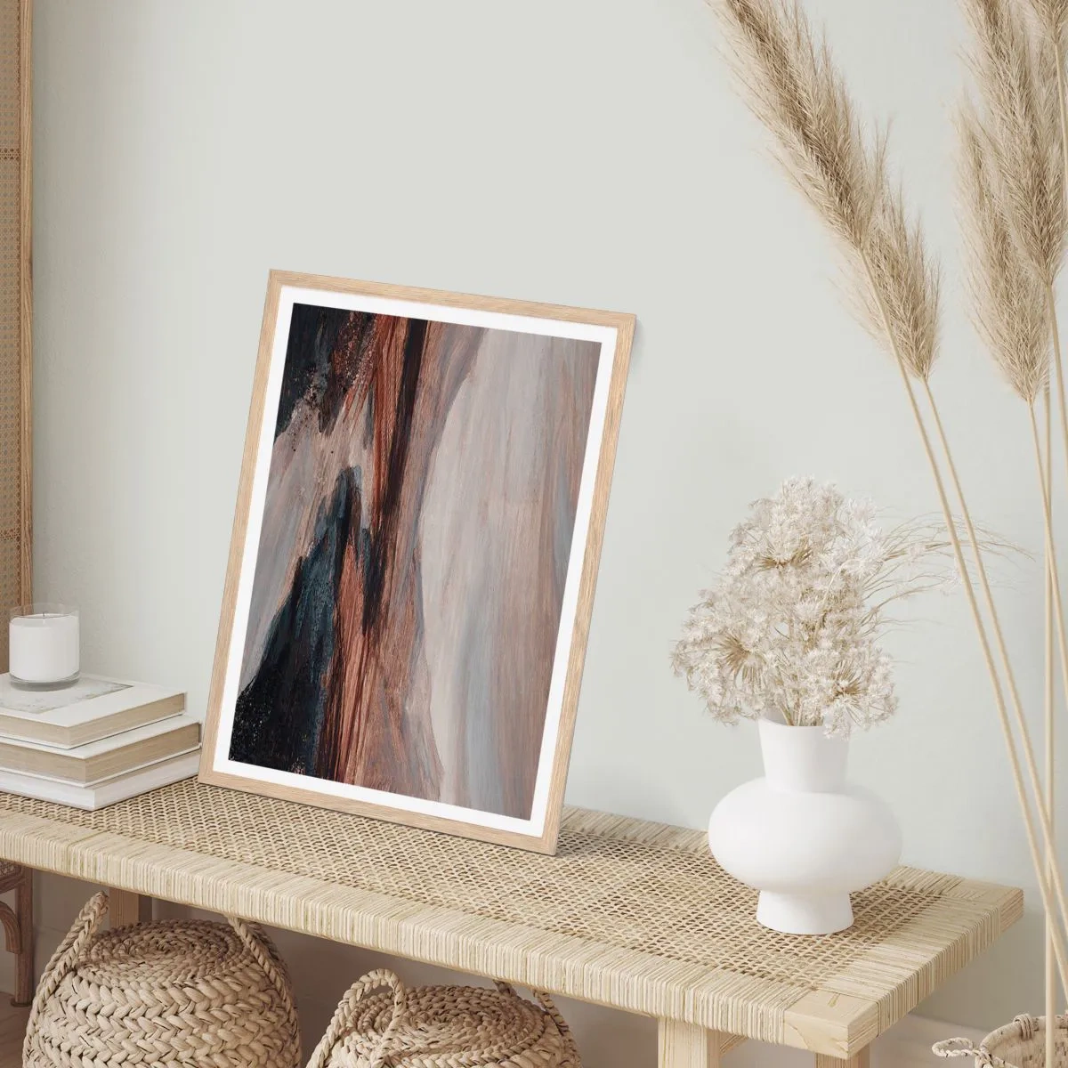 Poster in light oak frame - Quiet Valley - 40x50 cm