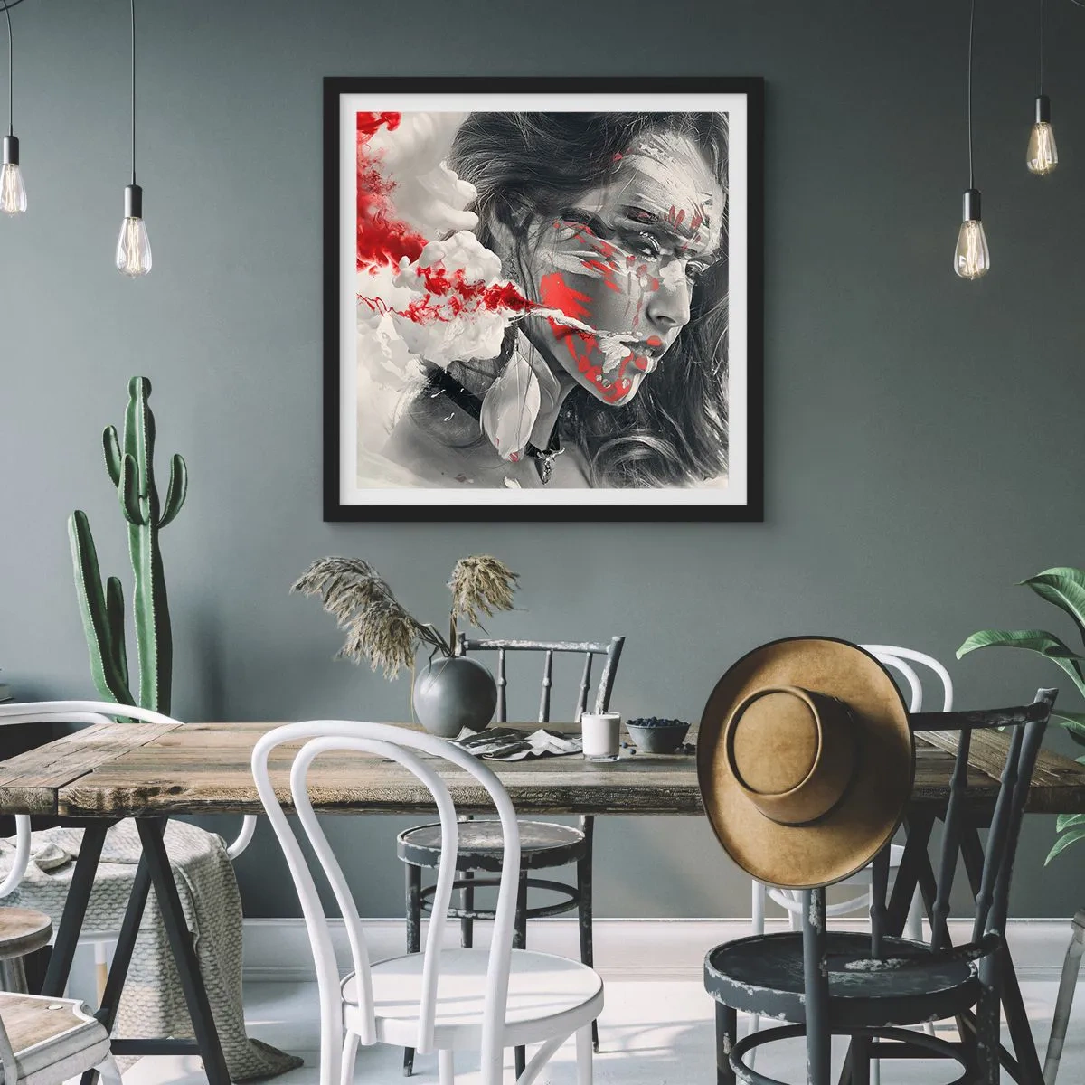 Poster in black frame - Smoke of Absurdity - 40x40 cm