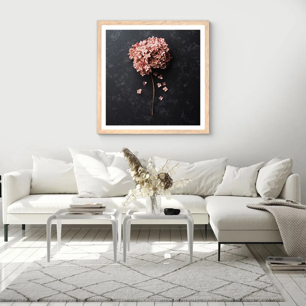 Poster in light oak frame - Trully Romantic Sign - 60x60 cm