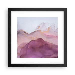 Poster in black frame - Waves of Violet and Purple - 30x30 cm
