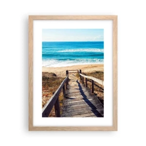 Poster in light oak frame - Run! - 30x40 cm