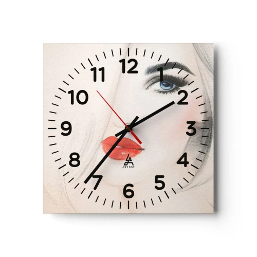Wall clock - Clock on glass - Mesmerizes and Intoxicates - 40x40 cm