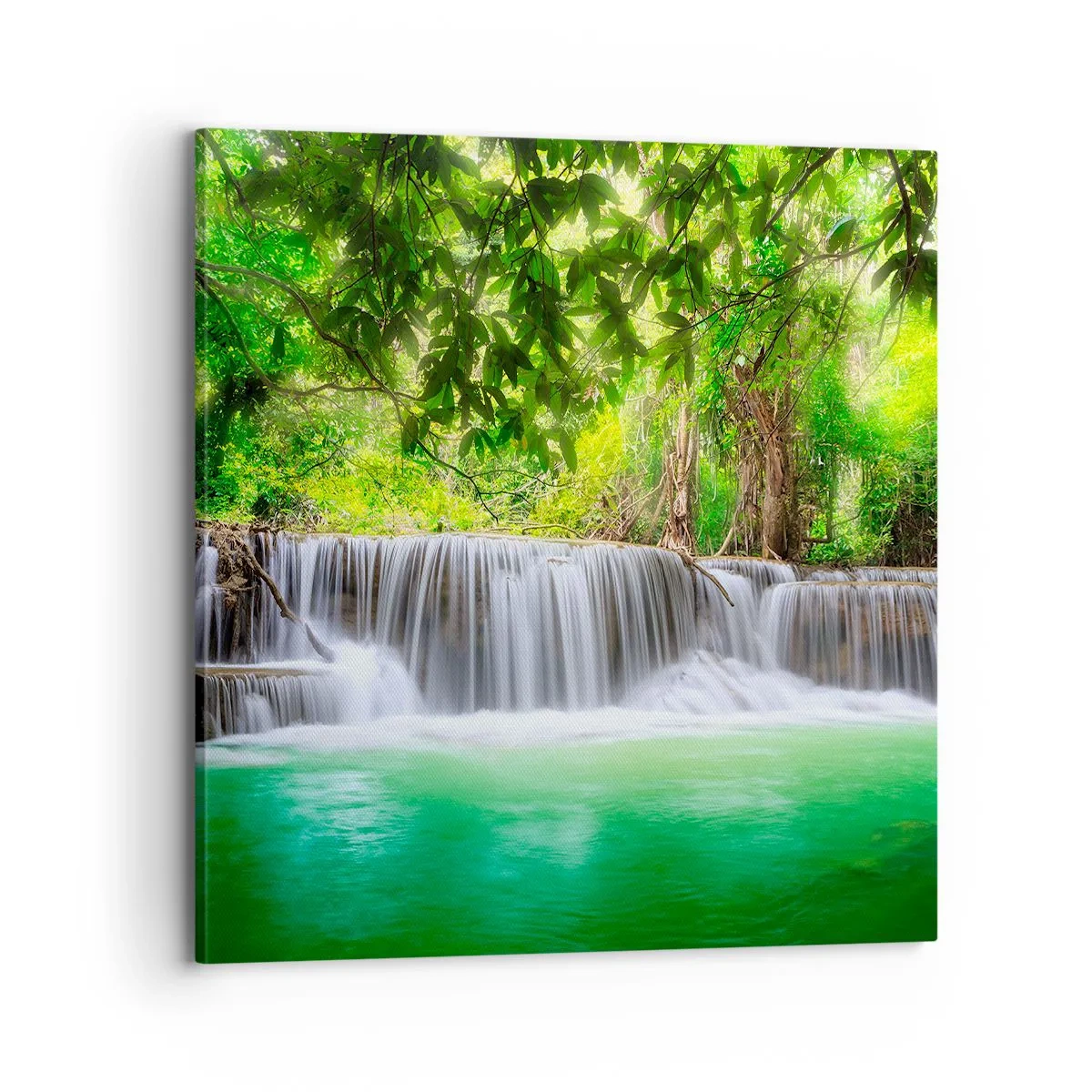 Canvas picture - Cascade in Green - 70x70 cm