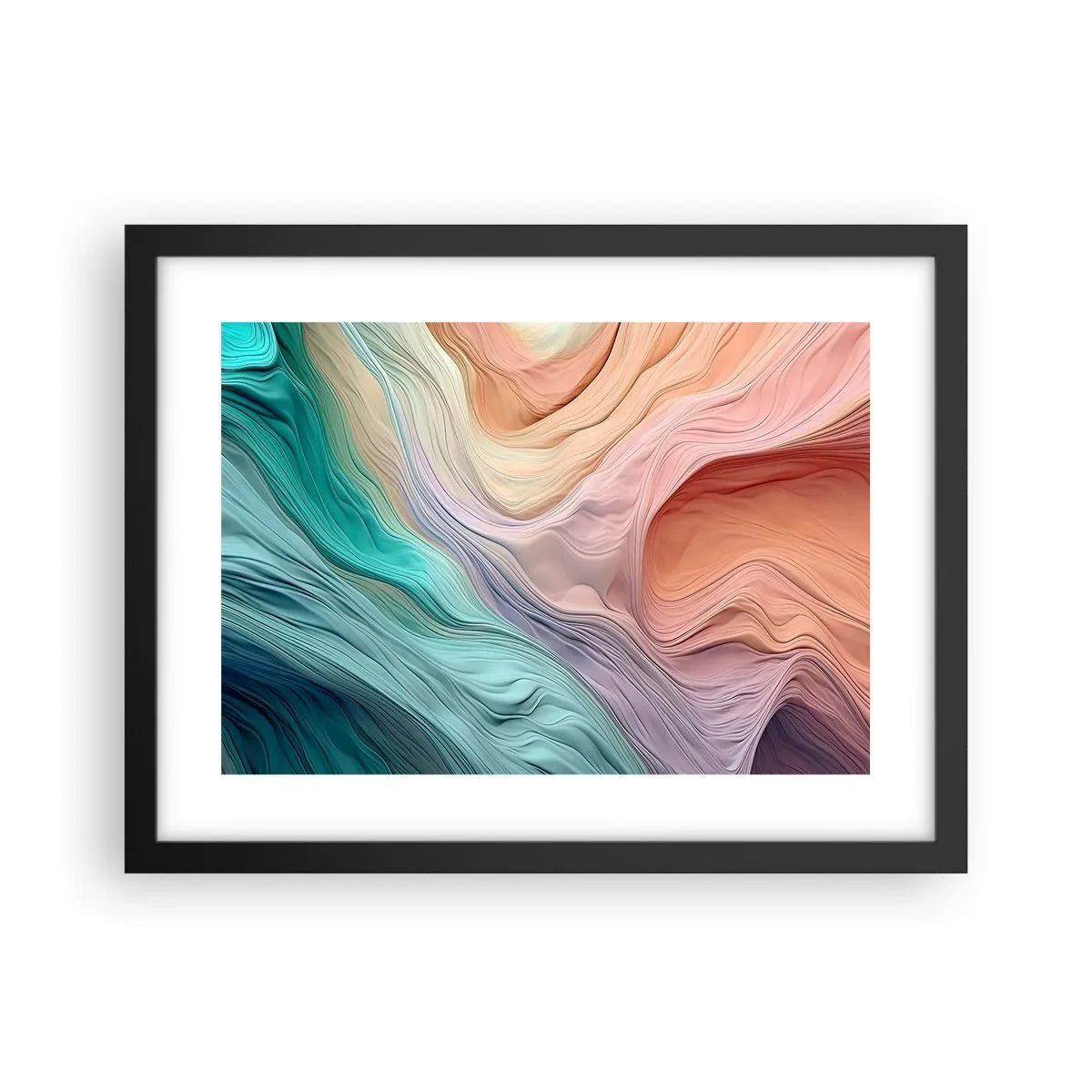 Poster in black frame - Rainbow Wave - 40x30 cm