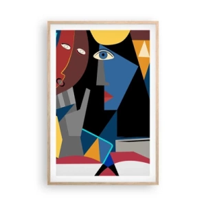 Poster in light oak frame - Conversation of Cubists - 61x91 cm