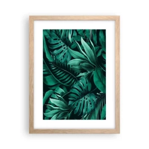 Poster in light oak frame - Depth of Tropical Green - 30x40 cm