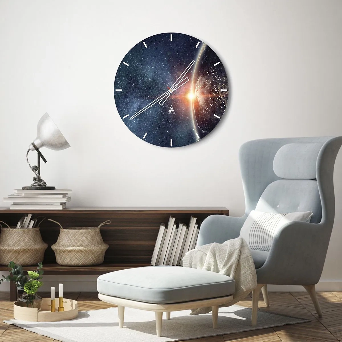 Wall clock - Clock on glass - In a New Perspective - 30x30 cm