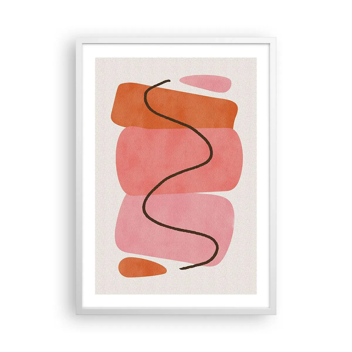 Poster in white frmae - Gentle Movement of forms - 50x70 cm