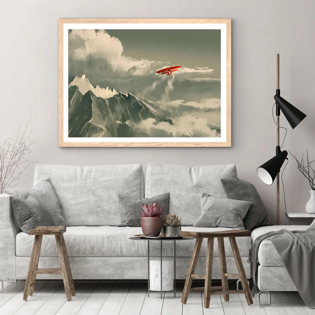 Poster in light oak frame - Fearless Pioneer - 91x61 cm