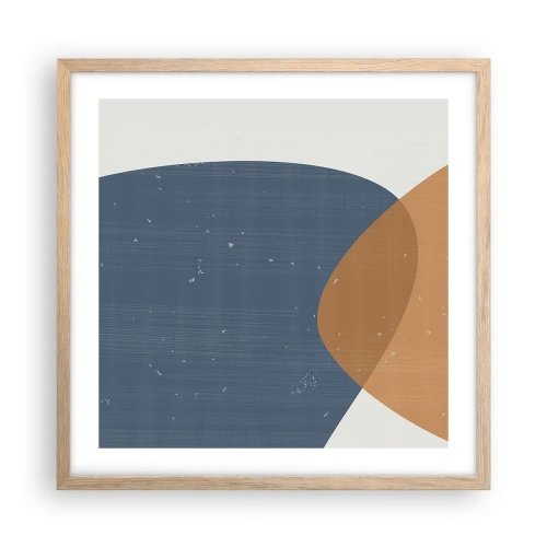 Poster in light oak frame - Ovals and Intersections - 50x50 cm