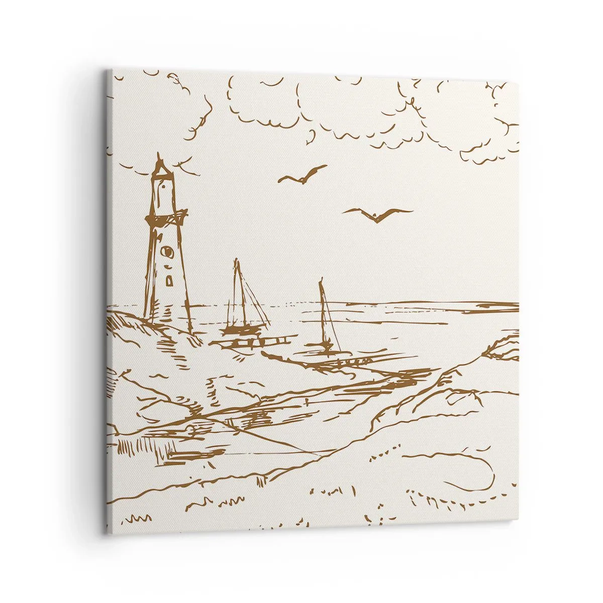 Canvas picture - Outline of a Summer Postcard - 50x50 cm