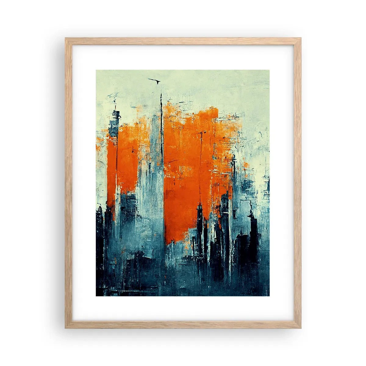 Poster in light oak frame - Modern Landscape - 40x50 cm