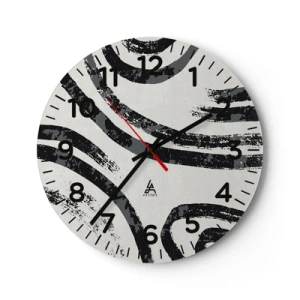 Wall clock - Clock on glass - Stopped Half Way - 30x30 cm