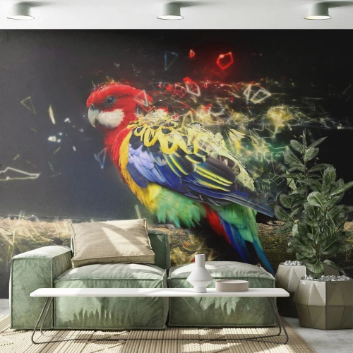 Self-Adhesive Photo Wallpaper Deluxe Sticker - Messenger of Light - Abstraction, Parrot, Bird - 100x70 cm
