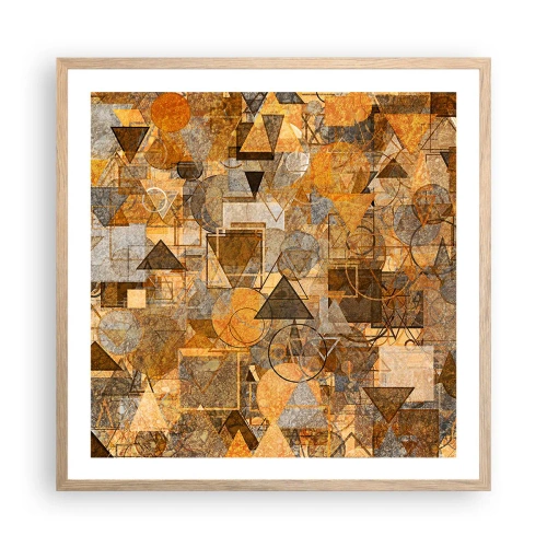 Poster in light oak frame - World Caught in One Form - 60x60 cm