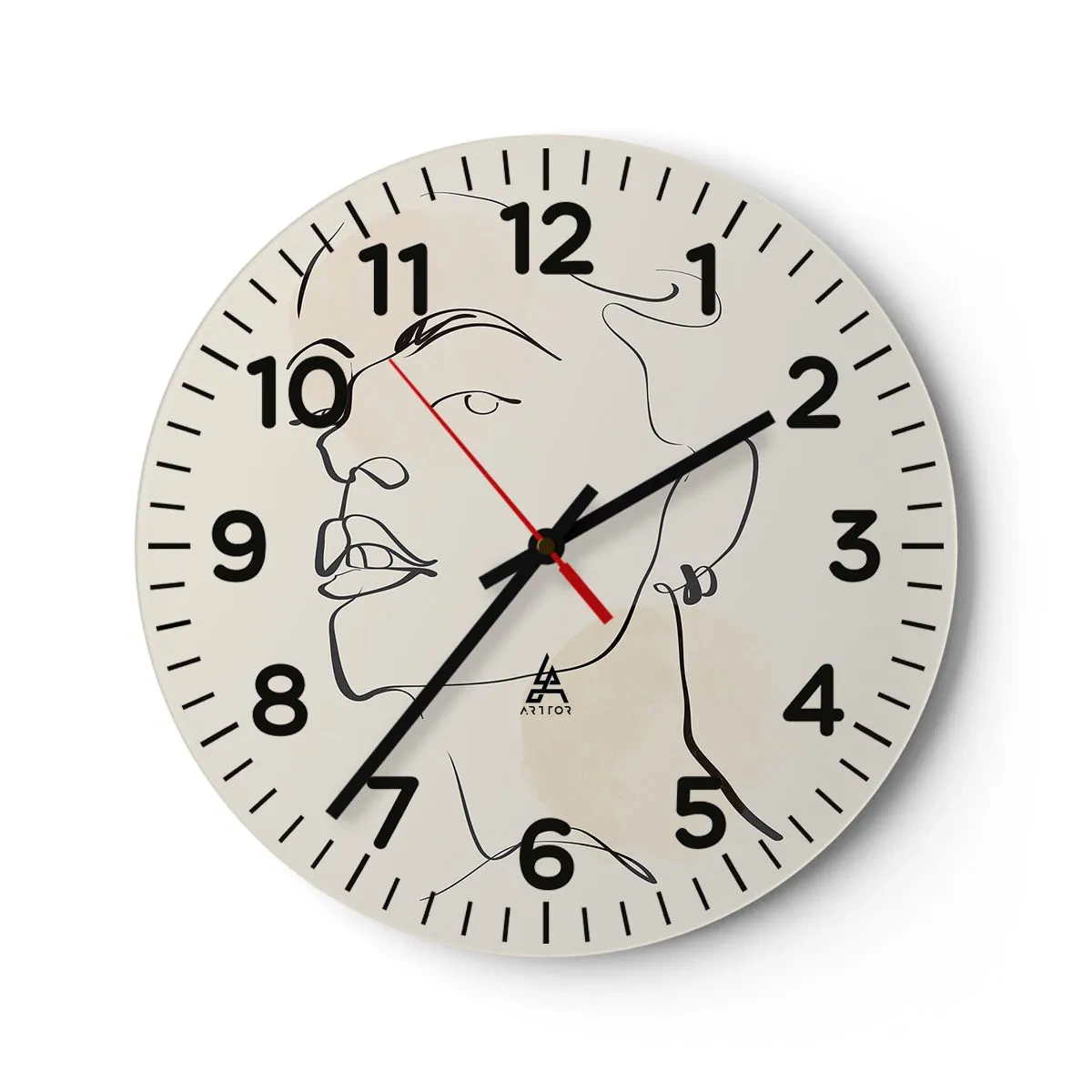 Wall clock - Clock on glass - Proud Look - 30x30 cm